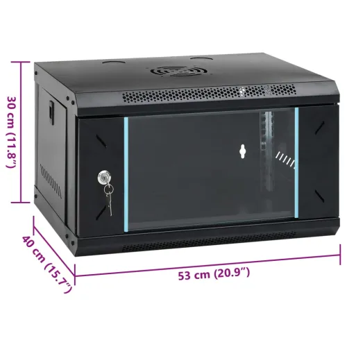 6U Zidni mrežni ormarić 19” IP20 53x40x30 cm - Crna 530 x 400 x 300 mm Cijena