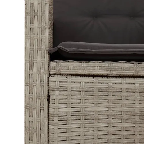 Vrtna garnitura - 5-dijelni vrtni blagovaonski set od poliratana s jastucima sivi - 140 x 70 x 74 cm 4 Bez naslona za noge Cijena