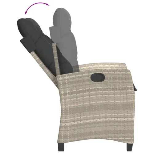 Vrtna garnitura - 5-dijelni vrtni blagovaonski set od poliratana s jastucima sivi - 140 x 70 x 74 cm 4 Bez naslona za noge Cijena