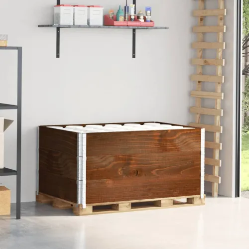 Okviri za palete 3 kom smeđi 120 x 80 cm od masivne borovine - Tamno smeđa 120 x 80 cm 3 Cijena
