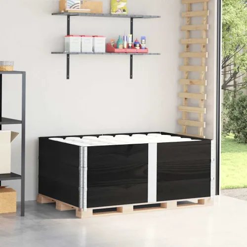Okviri za palete 3 kom crni 150x100 cm od masivne borovine - Crna 150 x 100 cm 3 Cijena