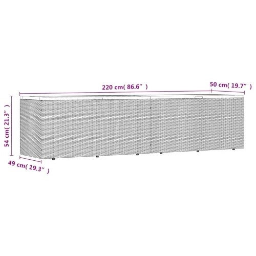 Vrtna kutija za pohranu bež 220x50x54 cm poliratan drvo bagrema - Bež 220 x 50 x 54 cm Cijena