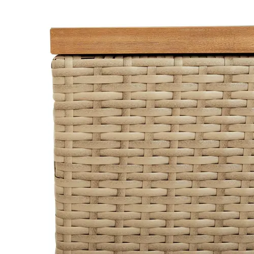 Vrtna kutija za pohranu bež 220x50x54 cm poliratan drvo bagrema - Bež 220 x 50 x 54 cm Cijena
