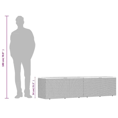 Vrtna kutija za pohranu bež 220x50x54 cm poliratan drvo bagrema - Bež 220 x 50 x 54 cm Cijena