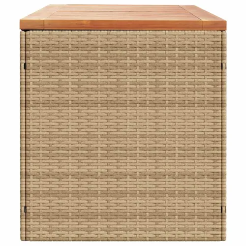 Vrtna kutija za pohranu bež 220x50x54 cm poliratan drvo bagrema - Bež 220 x 50 x 54 cm Cijena