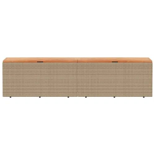 Vrtna kutija za pohranu bež 220x50x54 cm poliratan drvo bagrema - Bež 220 x 50 x 54 cm Cijena