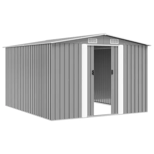 Vrtna kućica - Vrtno spremište 257 x 298 x 178 cm metalno sivo - Siva 257 x 298 x 178 cm Cijena