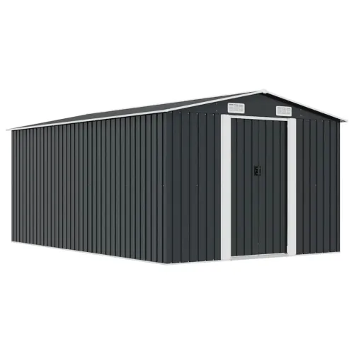 Vrtna kućica - Vrtno spremište 257 x 392 x 181 cm metalno antracit - Antracit 257 x 392 x 181 cm 1 Cijena