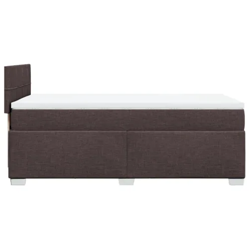 Boxspring - Krevet s oprugama i madracem tamnosmeđi 90 x 190 cm od tkanine - Tamno smeđa 90 x 190 cm Blok s kvadratima Tamno sme Cijena