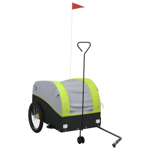 Prikolica za bicikl crno-zelena 45 kg željezna - Zelena 68 x 133 x 68 cm Cijena