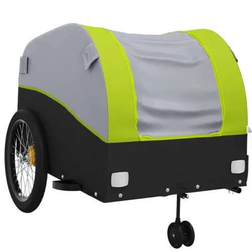 Prikolica za bicikl crno-zelena 45 kg željezna - Zelena 68 x 133 x 68 cm Cijena