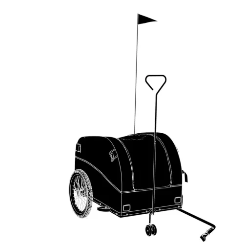 Prikolica za bicikl crno-zelena 45 kg željezna - Zelena 68 x 133 x 68 cm Cijena