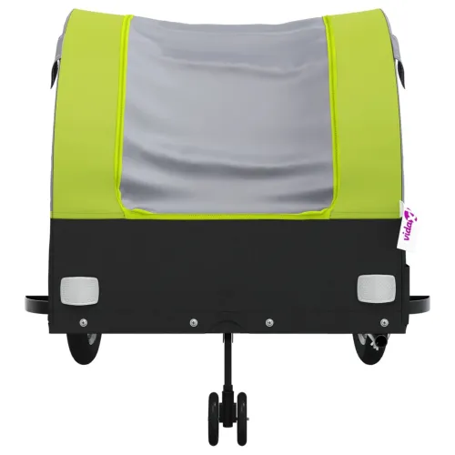 Prikolica za bicikl crno-zelena 45 kg željezna - Zelena 68 x 133 x 68 cm Cijena