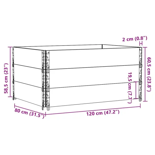 Okviri za palete 3 kom crni 120 x 80 cm od masivne borovine - Crna 120 x 80 cm 3 Cijena