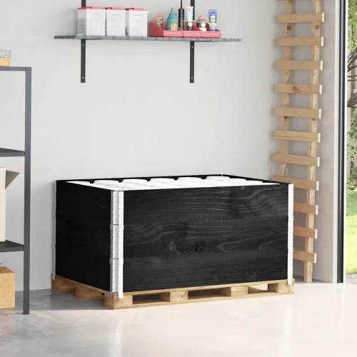 Okviri za palete 3 kom crni 120 x 80 cm od masivne borovine - Crna 120 x 80 cm 3 Cijena