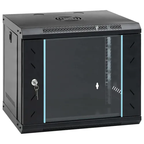 9U Zidni mrežni ormarić 19” IP20 53x40x45 cm - Crna 530 x 400 x 450 mm Crna 530 x 400 x 450 mm Cijena