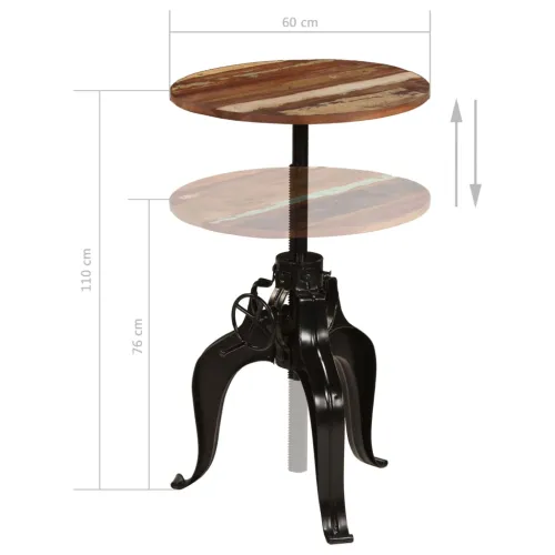 Barski stol od masivnog obnovljenog drva 60 x (76 - 110) cm - 60 x (76-110) cm Cijena
