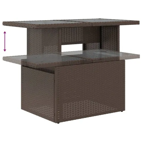 Vrtna garnitura - 9-dijelni set vrtnih sofa s jastucima poliratan smeđi - Smeđa i krem bez spremišta 1 Smeđa i krem Cijena