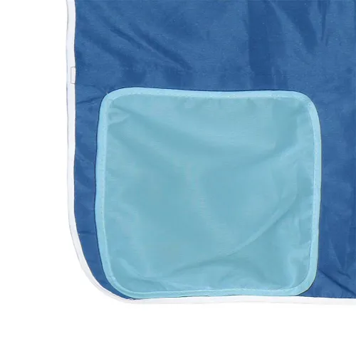 Krevet na kat s toboganom i zavjesama plavi 90 x 200 cm - Bijela i plava 90 x 200 cm Cijena