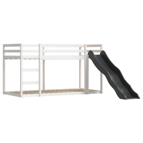 Krevet na kat s toboganom i zavjesama bijelo-crni 90 x 200 cm - Bijela i crna 90 x 200 cm Cijena