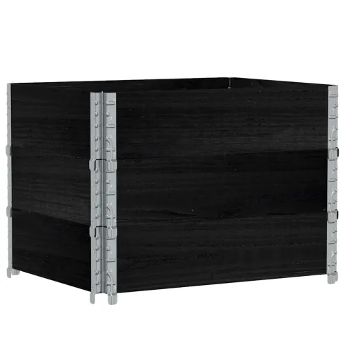 Okviri za palete 3 kom crni 80x60 cm od masivne borovine - Crna 80 x 60 cm 3 Cijena