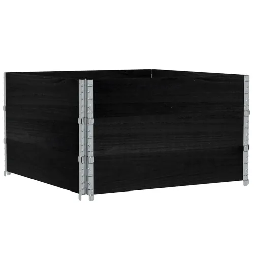 Okviri za palete 3 kom crni 100x100 cm od masivne borovine - Crna 100 x 100 cm 3 Cijena