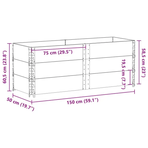 Okviri za palete 3 kom sivi 150x50 cm od masivne borovine - Siva 150 x 50 cm 3 Cijena