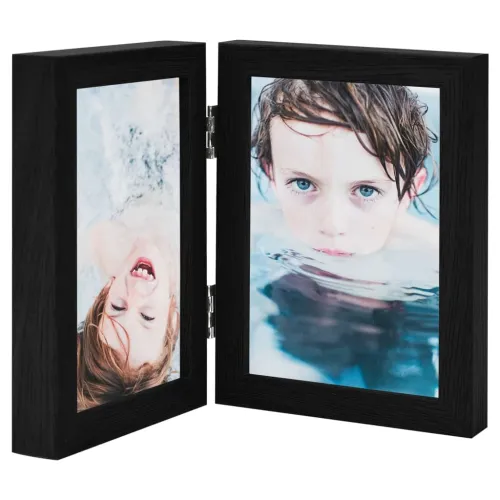 Dvostruki preklopni okvir za fotografije crni 2 x (13x18 cm) - Crna 2 x (13 x 18 cm) Cijena