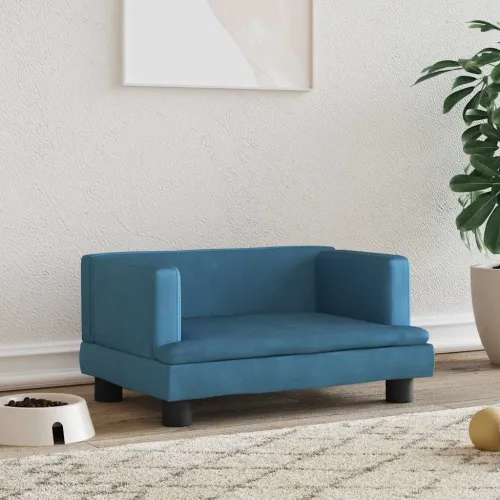 Krevet za pse plavi 60 x 40 x 30 cm baršunasti - Plava 60 x 40 x 30 cm Baršun Plava Cijena