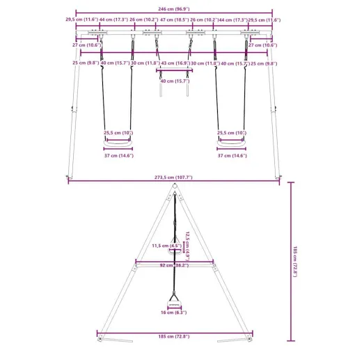 Vanjski set s ljuljačka i trapezom - Plava 2 x sjedalo ljuljačke + trapez Cijena