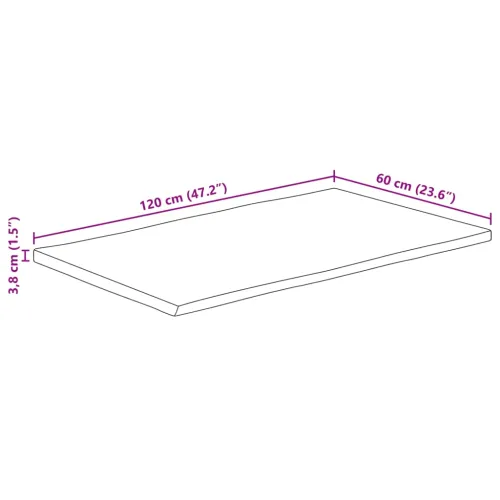 Stolna ploča sa živi rub 120x60x3,8 cm masivno grubo drvo manga - Grubo drvo manga (prirodno) 120 x 60 cm 38 mm Cijena