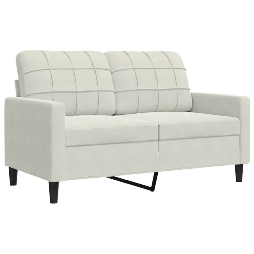 3-dijelni set sofa s jastucima krem baršunasti - Krema 1 Bez oslonca za noge Krema Cijena