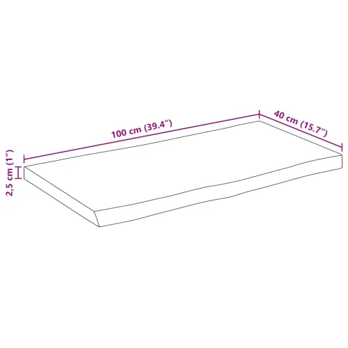 Stolna ploča sa živi rub 100x40x2,5cm masivno grubo drvo manga - Grubo drvo manga (prirodno) 100 x 40 cm 25 mm Cijena