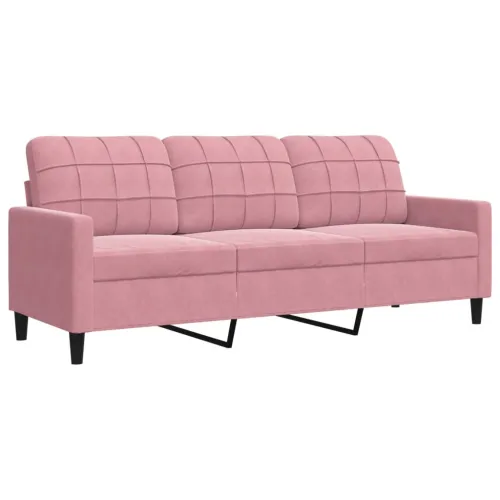 2-dijelni set sofa s jastucima ružičasti baršunasti - Ružičasta 1 Bez oslonca za noge Cijena