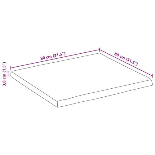 Stolna ploča sa živi rub 80x80x3,8 cm masivno grubo drvo manga - Grubo drvo manga (prirodno) 80 x 80 cm 38 mm Cijena
