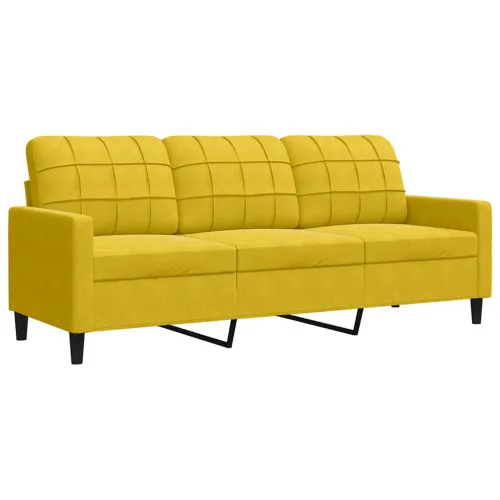 2-dijelni set sofa s jastucima žuti baršunasti - Žuta 1 Bez oslonca za noge Cijena