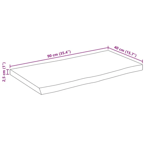 Stolna ploča sa živi rub 90x40x2,5 cm masivno grubo drvo manga - Grubo drvo manga (prirodno) 90 x 40 cm 25 mm Cijena