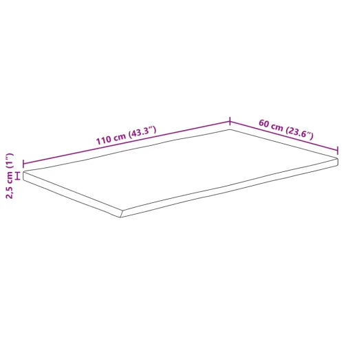 Stolna ploča sa živi rub 110x60x2,5cm masivno grubo drvo manga - Grubo drvo manga (prirodno) 110 x 60 cm 25 mm Cijena