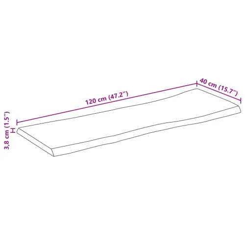Stolna ploča sa živi rub 120x40x3,8 cm masivno grubo drvo manga - Grubo drvo manga (prirodno) 120 x 40 cm 38 mm Cijena
