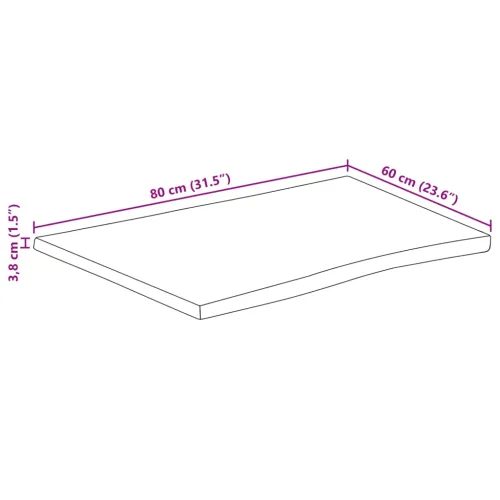 Stolna ploča sa živi rub 80x60x3,8 cm masivno grubo drvo manga - Grubo drvo manga (prirodno) 80 x 60 cm 38 mm Cijena