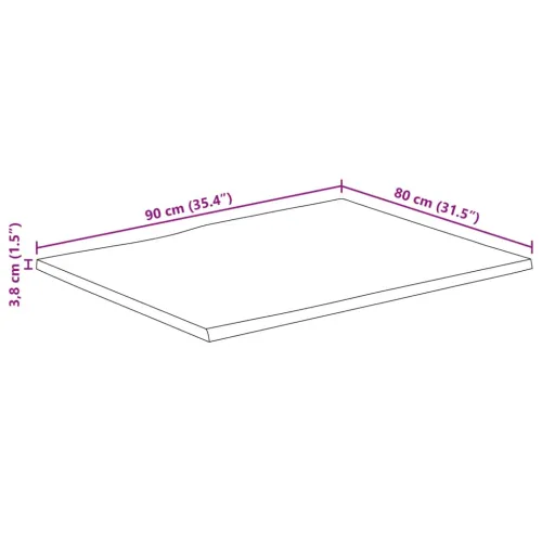 Stolna ploča sa živi rub 90x80x3,8 cm masivno grubo drvo manga - Grubo drvo manga (prirodno) 90 x 80 cm 38 mm Cijena