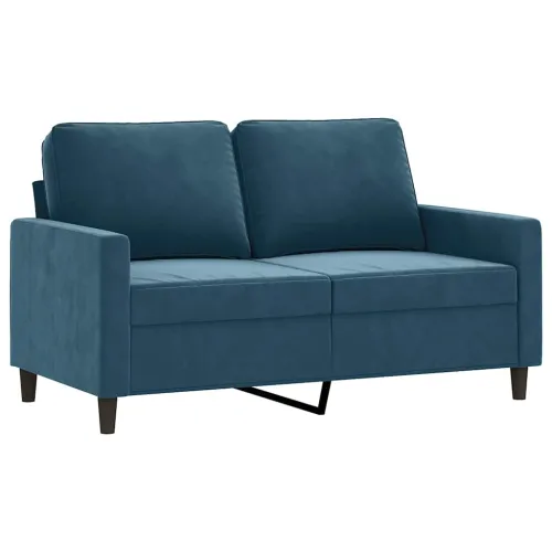 4-dijelni set sofa s jastucima plavi baršunasti - Plava 1 s jastučićima i tabureom Cijena