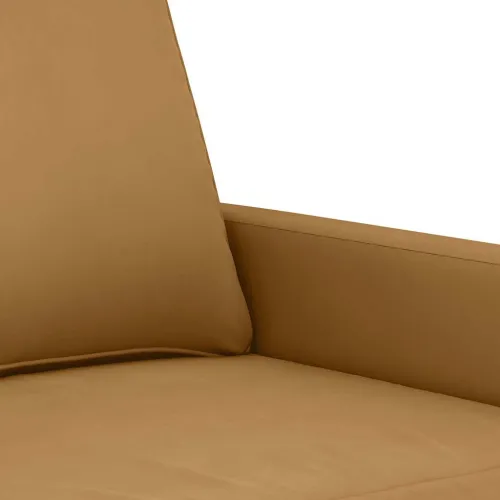 3-dijelni set sofa s jastucima smeđi baršunasti - Smeđa Sa naslonom za noge Cijena