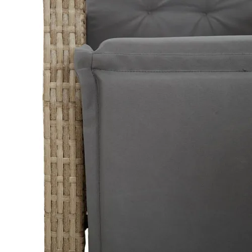 Vrtna garnitura - 5-dijelni vrtni blagovaonski set od poliratana s jastucima bež - 80 x 80 x 74 cm 4 Sa naslonom za noge Cijena