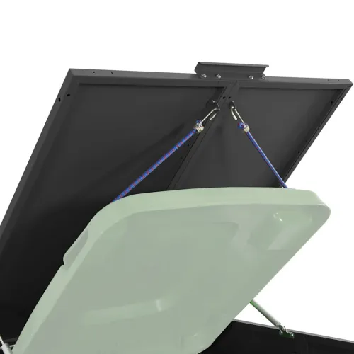 Spremište za 3 kante za otpad crno 207 x 79 x 117 cm čelično - Crna poklopac s plinskim podizanjem 3 1 Cijena