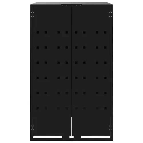 Spremište za 3 kante za otpad crno 207 x 79 x 117 cm čelično - Crna poklopac s plinskim podizanjem 3 1 Cijena
