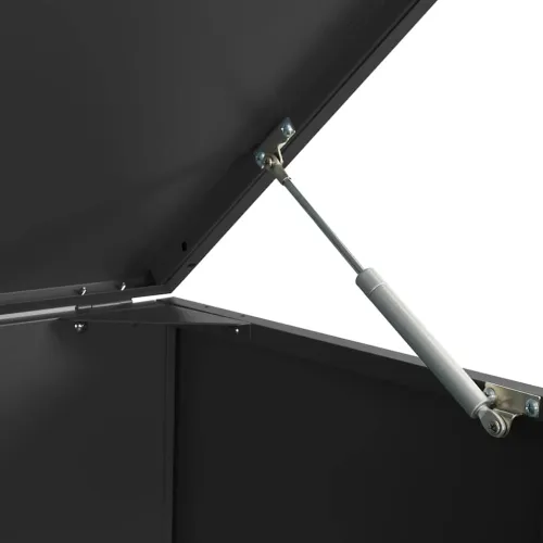 Spremište za 3 kante za otpad crno 207 x 79 x 117 cm čelično - Crna poklopac s plinskim podizanjem 3 1 Cijena