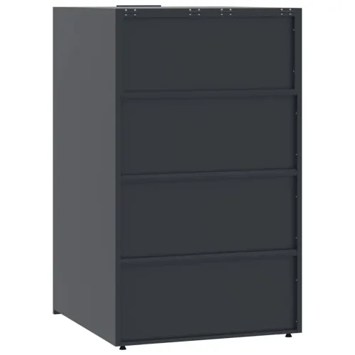 Spremište za 4 kante za otpad antracit 276x79x117 cm čelično - Antracit 4 poklopac s plinskim podizanjem Cijena