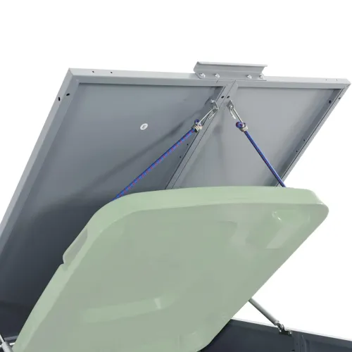 Spremište za kante za smeće - Spremište za 5 kante za otpad sivo 345x79x117 cm čelično - Siva 5 poklopac s plinskim podizanjem Cijena