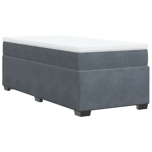Box spring krevet s madracem tamnosivi 90x190 cm baršunasti - Tamno siva 90 x 190 cm Cijena